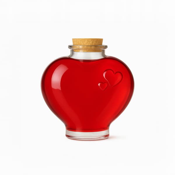 5x LOVE glasflaskor 350ml flaska för vin, alkohol, likör