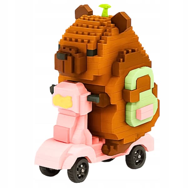 Capybara Construction Blocks Capybara Scooter Motor Sæt med blokke Figur