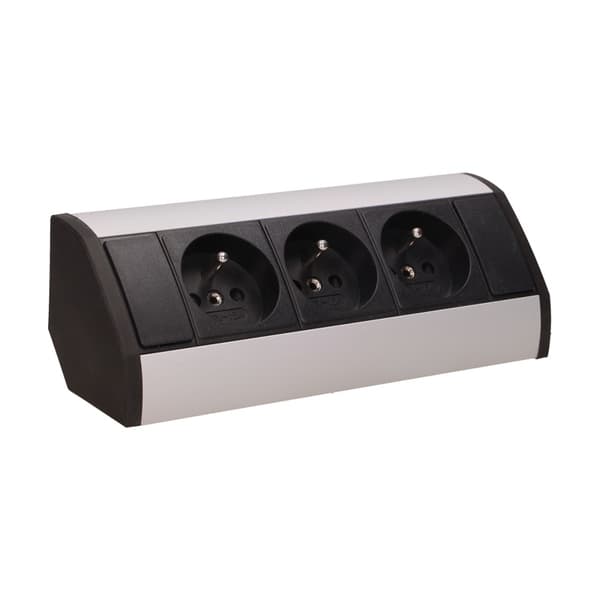 MØBELSTIKDOP 3X2P+Z SORT-SØLV - ON-9001/BG