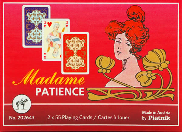 PIATNIK SOLITAIRE MADAME Spelkort i en trälåda