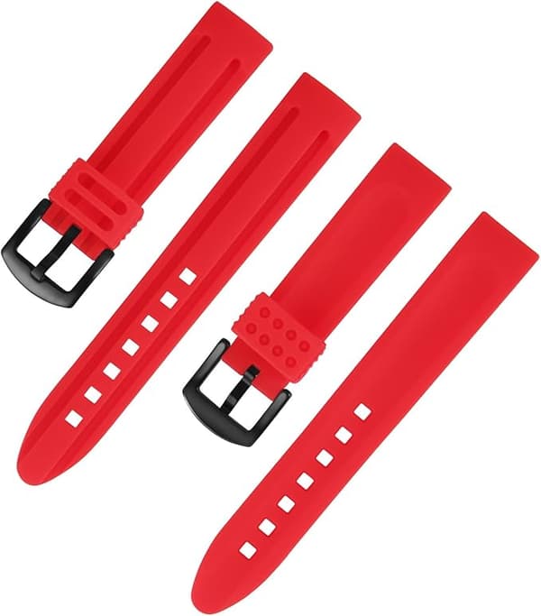 RÖTT KLOCKREM I SILIKON UNIVERSAL VATTENTÄT 18MM