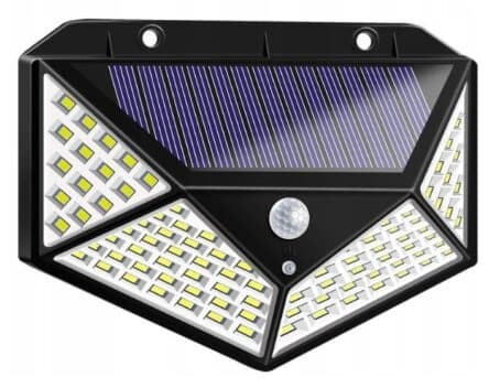 LED solcellevæglampe med bevægelsessensor 100 LED