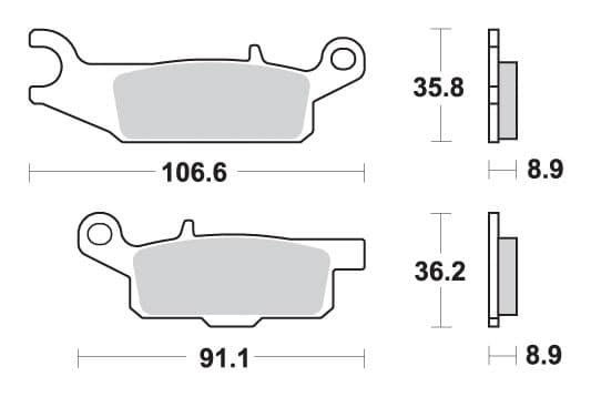 SBS jarrupalat KH446 maastoautoihin, sintratut, kullanväriset