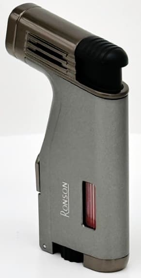 RONSON BREEZE GL120 GRÅ 2-jet jetlighter med hullemaskine