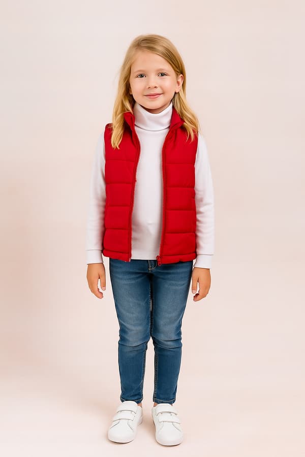 Barn varm polotröja 128 cm vit