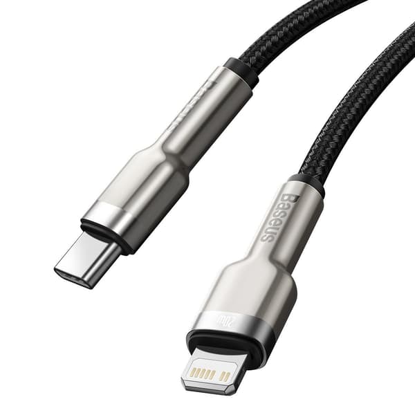 Baseus Cafule USB-C - Lightning -kaapeli, PD, 20W, 1m (musta)