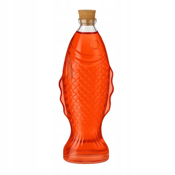 5x Glaskaraff FISH 500ml flaskor för alkoholvattenvasdekoration 0,5l