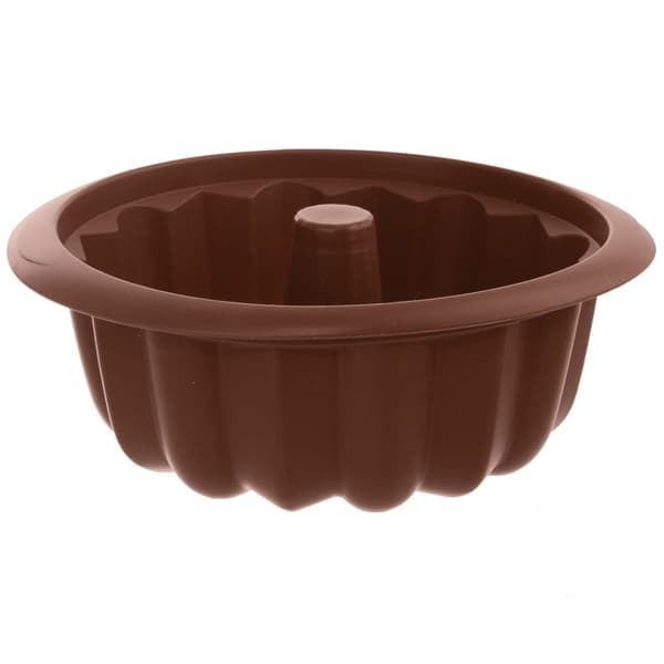 Silikonform för kaka med skorsten, brun, 26 cm