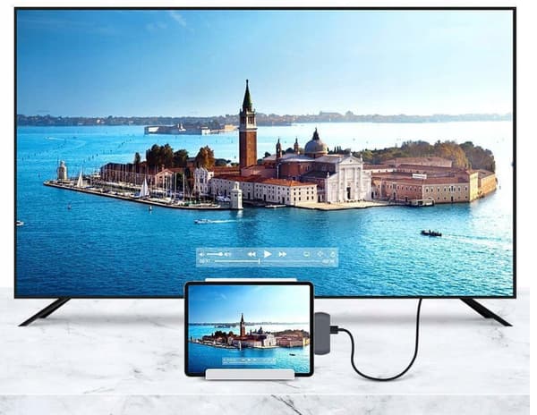 4in1 HUB USB-C 3.0 HDMI 4K JACK -sovitin iPad Prolle