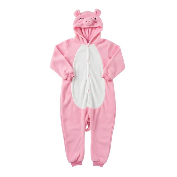 Kigurumi-pyjamas rosa grå barn 95-105 cm