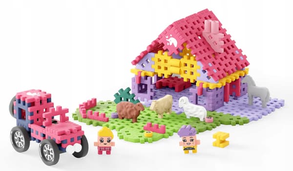 Marioinex WAFFLE mini FARMER-klossar - Charmig ranch, 112 bitar