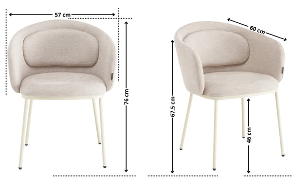 BLUMO polstret stol, beige stof