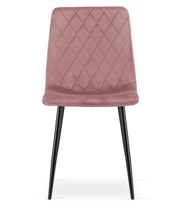 TURIN stol - pink velour / sorte ben x 2