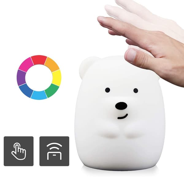 Silikoninen yölamppu Teddy Bear LED RGB