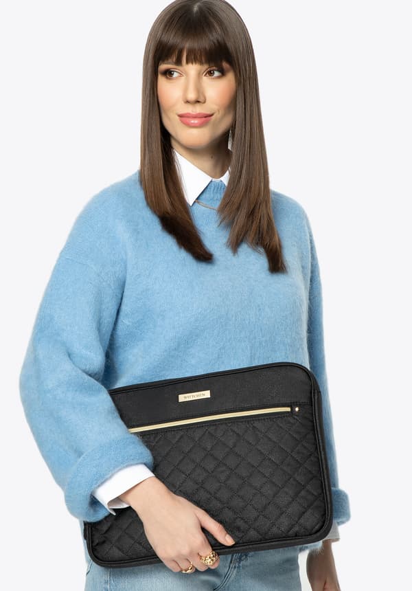 Wittchen Dame 15" Laptop Sleeve, Quiltet Front, Sort Polyester