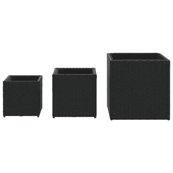 vidaXL haveplantekasser 3 stk., sort, polyrattan