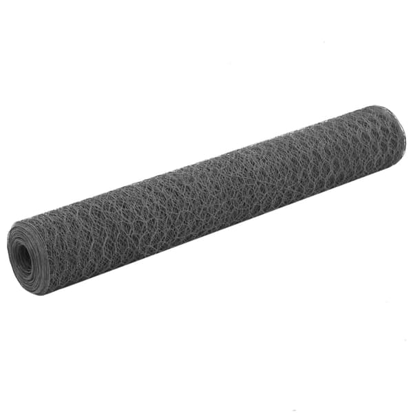 vidaXL Teräs- ja PVC-aitaverkko 25x1 m Harmaa