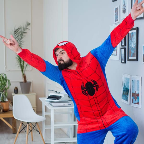 Kigurumi-pyjamas Spiderman-kostym M: 155 - 165 cm