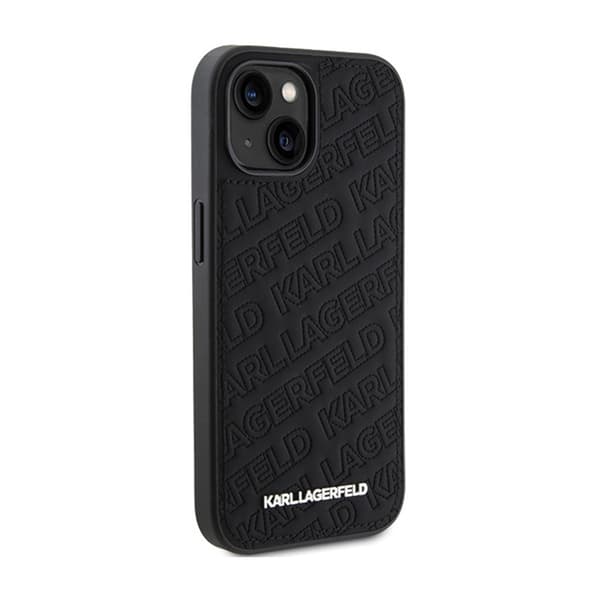 Karl Lagerfeld Quiltet K-mønster - iPhone 15 Plus cover (sort)