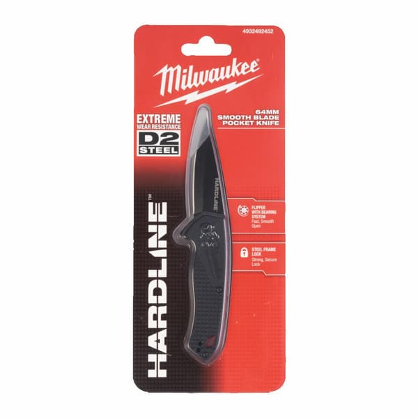 MILWAUKEE SMOOTH FÄLLKNIV HARDLINE 64MM