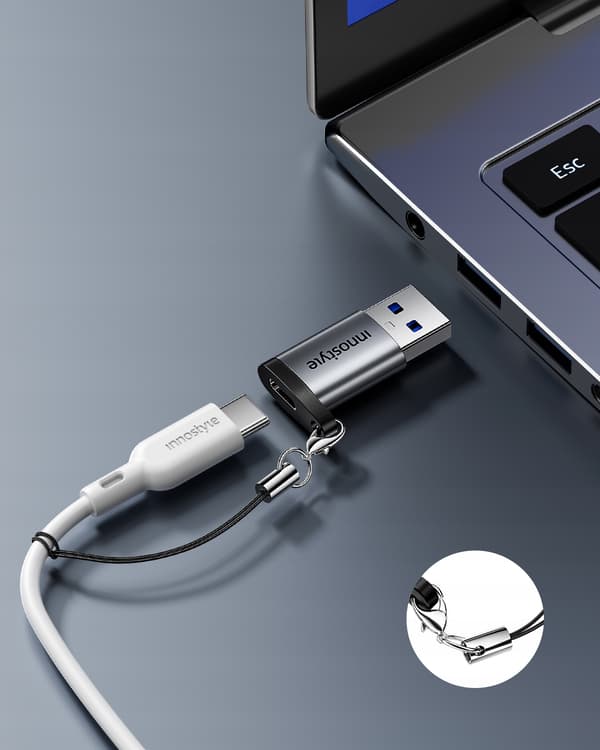 INNOSTYLE ADAPTER USB-A 3.0 TILL USB-C TILL USB TYP C 3A 5GBPS OTG