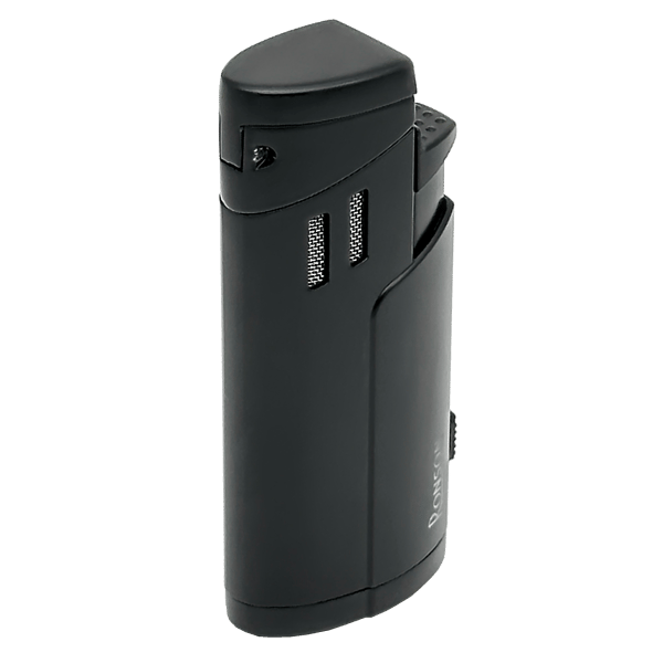 RONSON CYCLON BLACK 3 JET lighter med cigarpunch, glødetråd