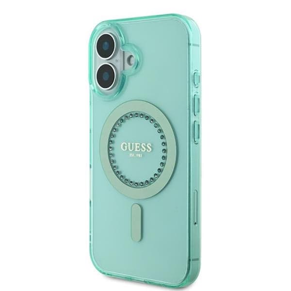 Guess IML Strass MagSafe - iPhone 16 Plus-skal (grönt)