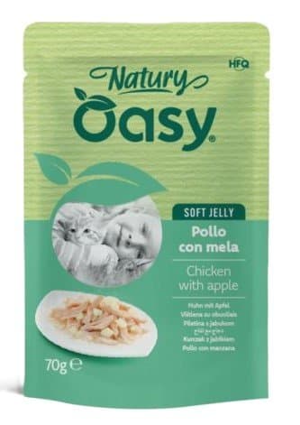 Oasy | Natury | Våtfoder för katter - 70 g påse - Kyckling med äpple 70 g