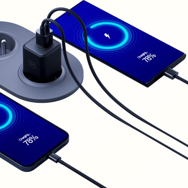 Tilbehør - 3mk Hyper GaN-oplader 20W QC4+ PD PPS USB 1A1C Sort EU