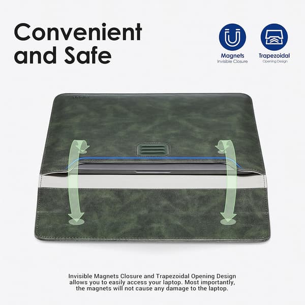 BÆRBAR TIL TABLET/NOTEBOOK MØRKEGRØN 13" + MINI TASKE