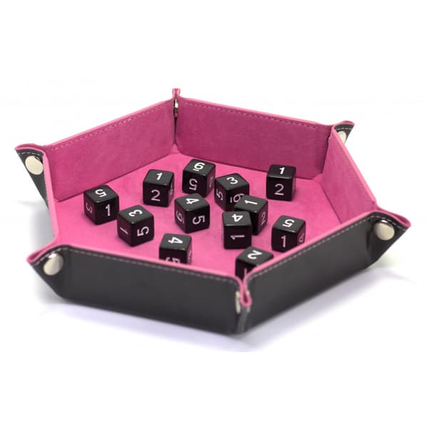1,6 cm RPG sort sekssidet D6 terning