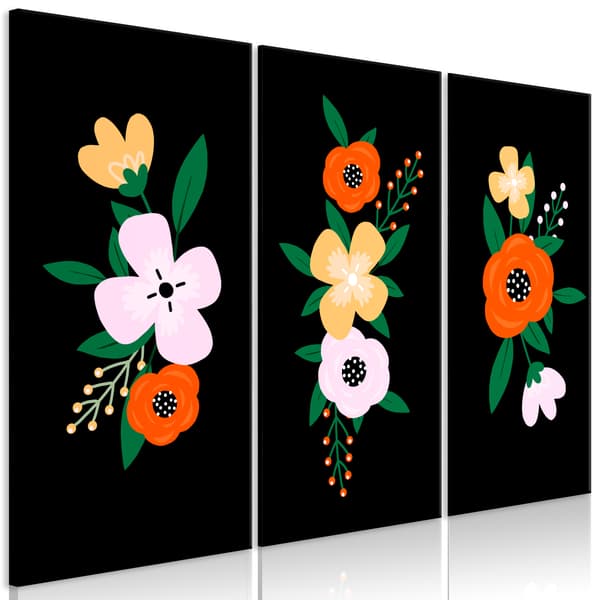 Bild - Färgglad blomning (3-delad)