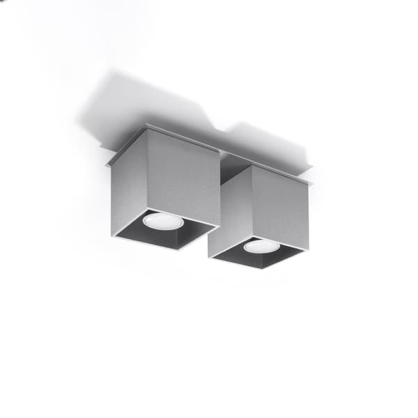 LOFTSLAMPE QUAD 2 GU10 GRÅ ALU SOLLUX SL.0064
