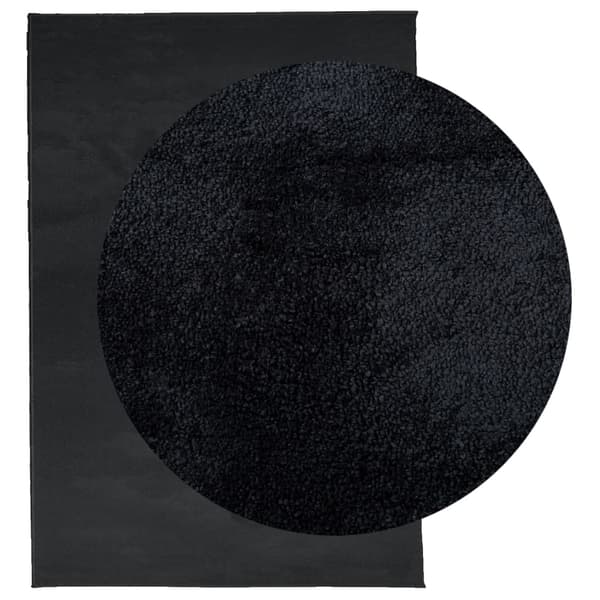 vidaXL OVIEDO tæppe, kort luv, sort, 140x200 cm