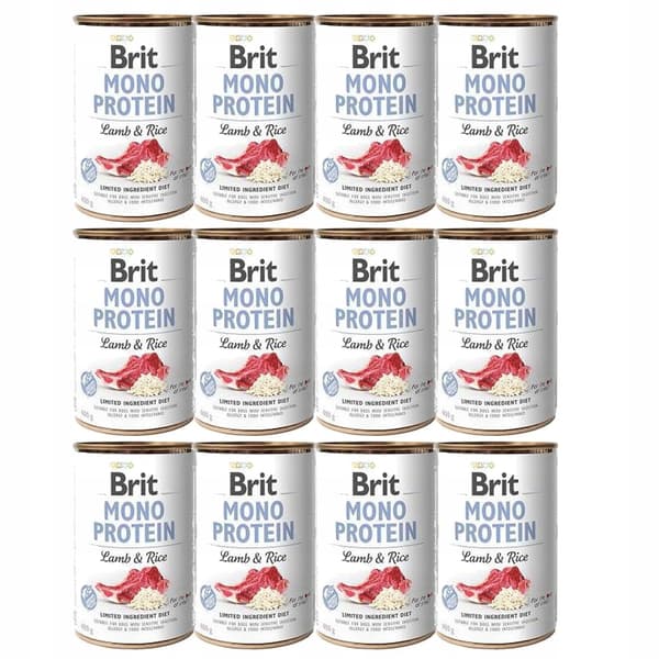 Brit Mono Protein Lam Vådfoder til Hunde 12x400g