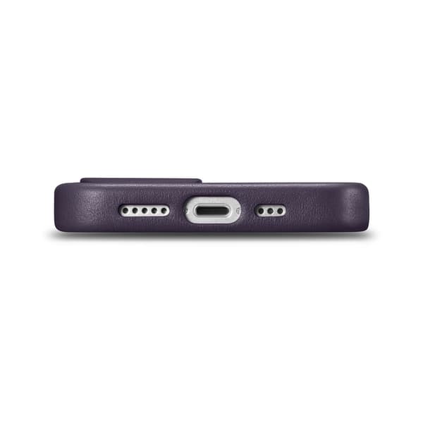 iCarer Case Läderfodral till iPhone 14 Plus, mörklila (MagSafe-kompatibelt)