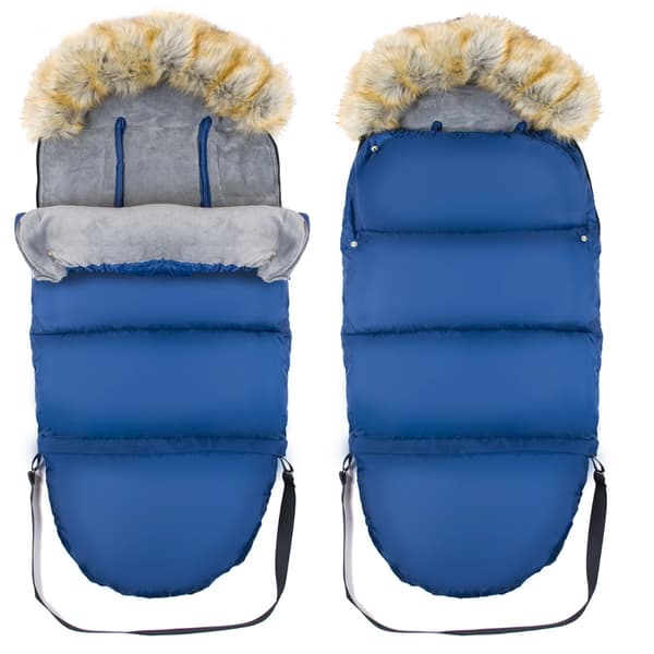 Set med sovsäck för barnvagn, sittdel, pulka, vinter, marinblå väska + överdrag