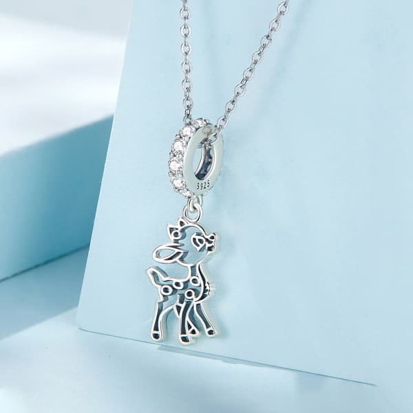 Bambi hjortberlocker hänge silver 925 pärlor
