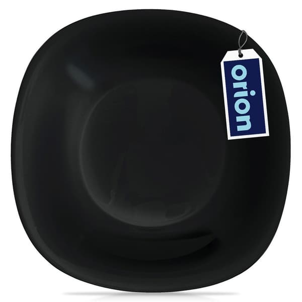 Middagstallrik djup glas svart LUNA 21,5 cm, 650 ml