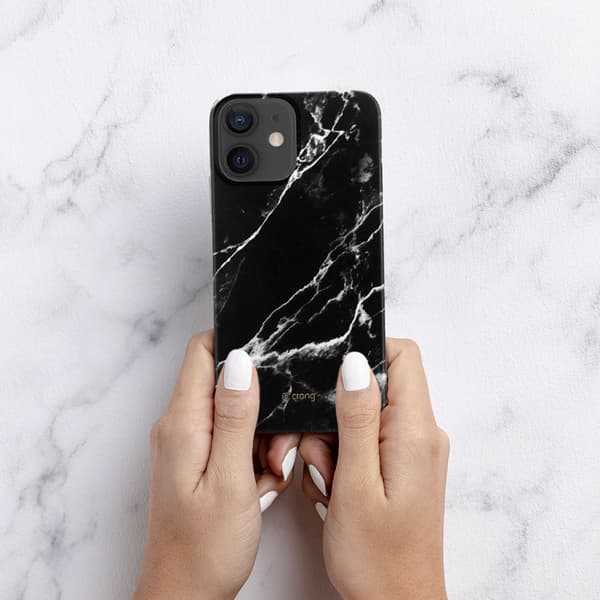 Crong Marmor Etui - iPhone 12 Mini Etui (Sort)
