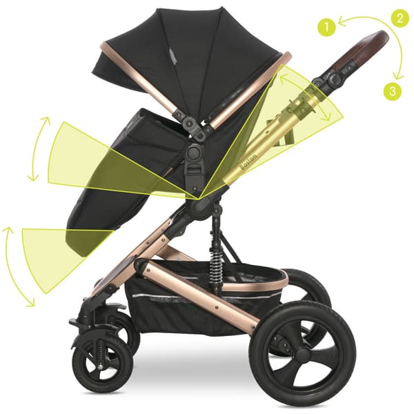 Lorelli Boston - 2-in-1 monitoimirattaat | Musta + adapterit