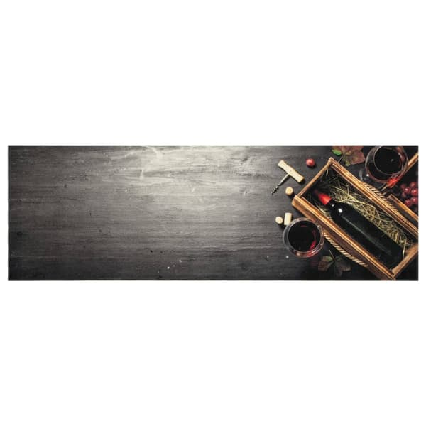 vidaXL Vinmönstrad köksmatta, 60x180 cm, sammet
