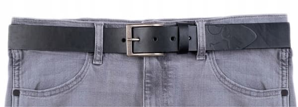 VILD jeans læderbælte herre sort ægte glatlæder str. 85 cm