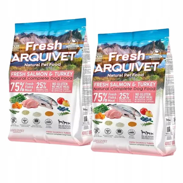 Halvfuktigt hundfoder ARQUIVET FRESH lax kalkon 2x2,5 kg