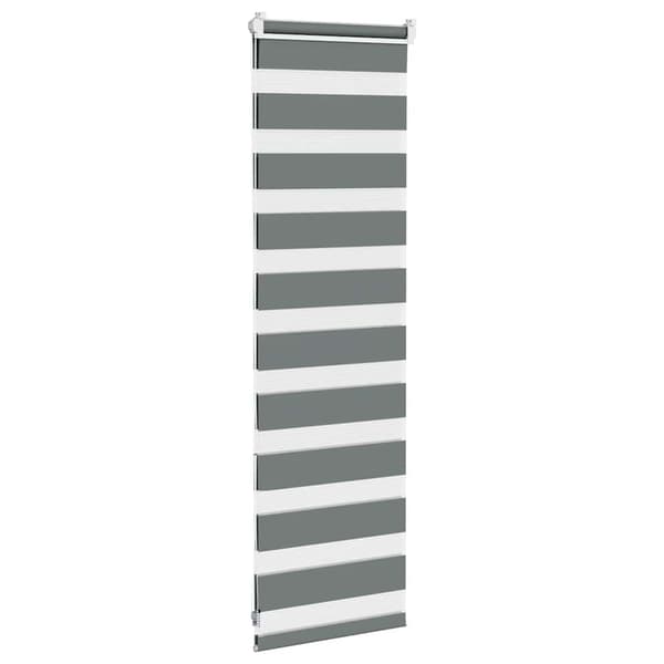 vidaXL Zebrarullgardin, mörkgrå, tygbredd 45,9 cm, polyester