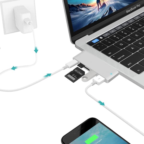USB 3.1 C-tyyppi moniporthub - 2x USB 3.0 / USB-C 3.1 / microSD / SD