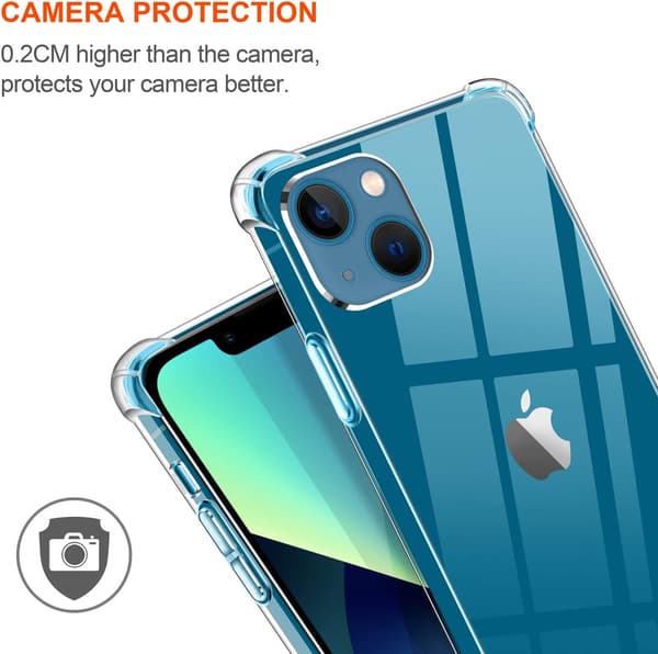 ETUI TIL APPLE IPHONE 13 TRANSPARENT 3X HÆRDET GLAS HOLDBART