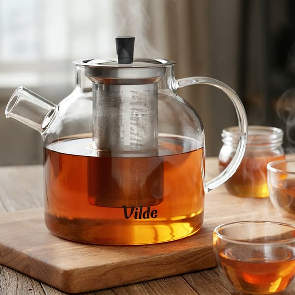 Varmebestandig glaskande med te-infuser, 1,2 l