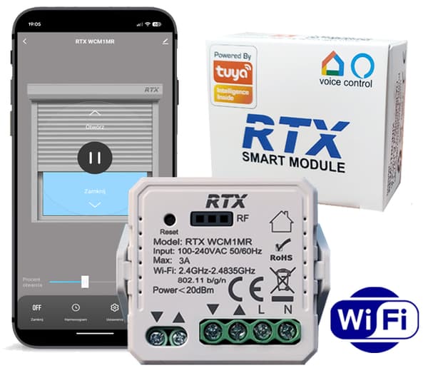 RTX TUYA WiFi + RF MINI Rulljalusikontrollmodul