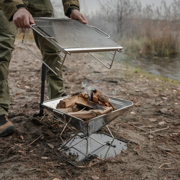 Offlander stor hopfällbar bärbar campinggrill
